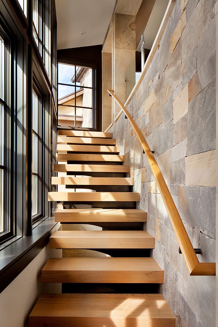 Escalier contemporain en bois