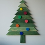 Sapin de noel mural en bois